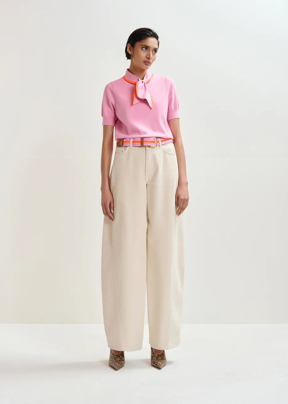 Jonda Knitted Polo - Pink