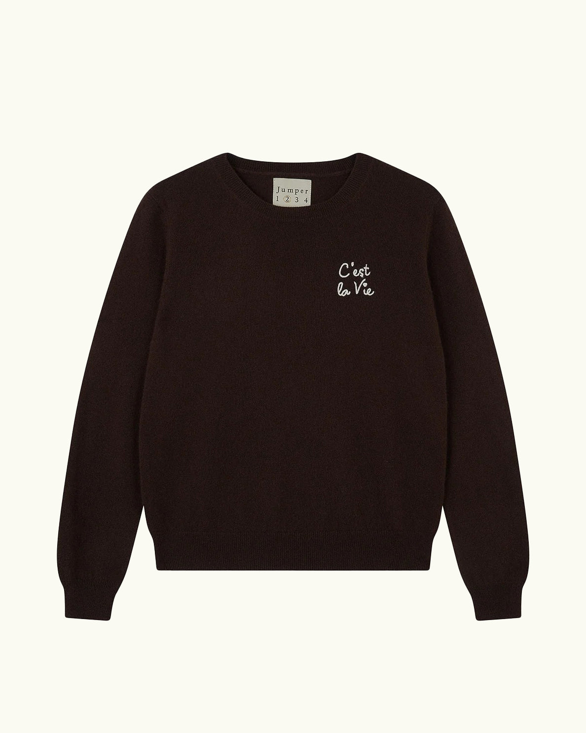 Cashmere C'est La Vie Crew Neck