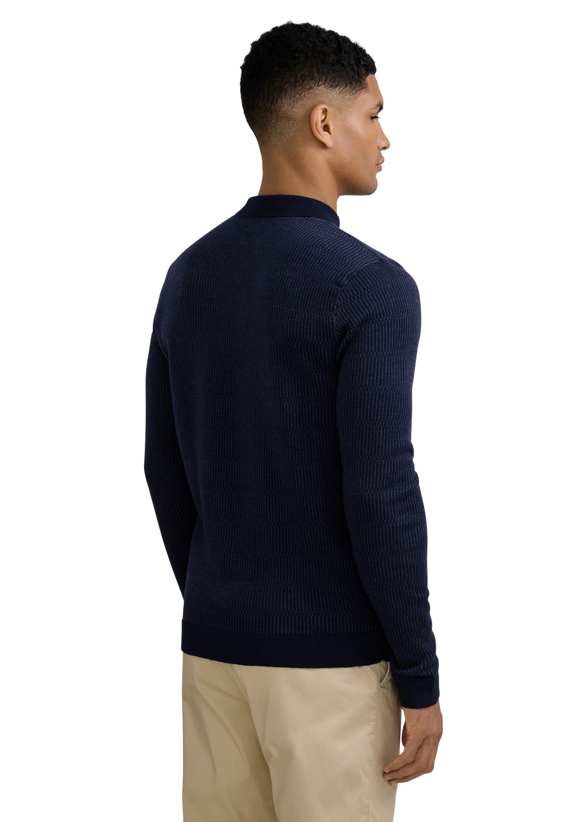 Textured Intarsia Polo Shirt