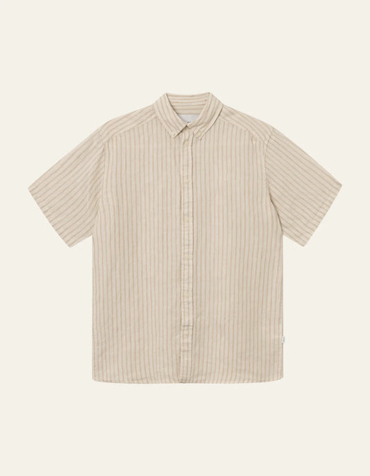 Kris Linen Stripe Shirt Sand