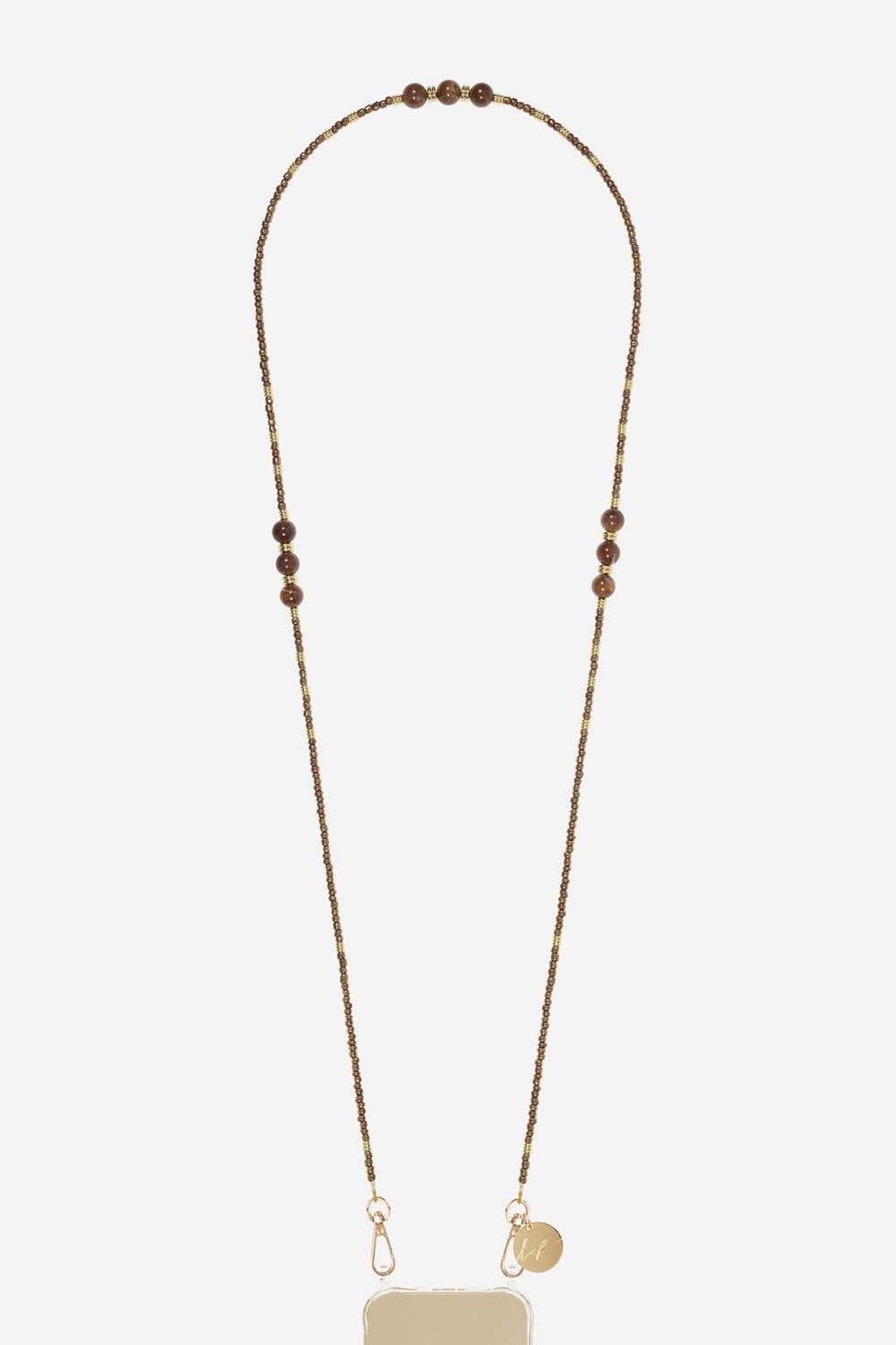 Iris Beaded Phone Chain - Bronze Beads