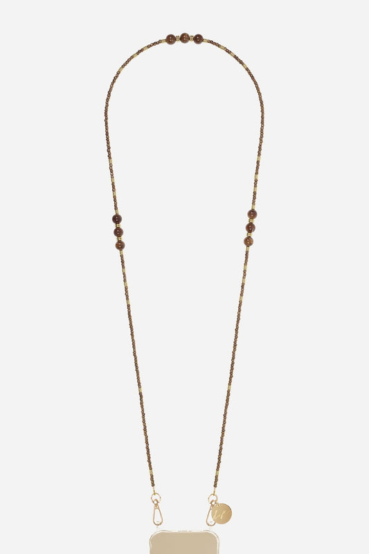 Iris Beaded Phone Chain - Bronze Beads