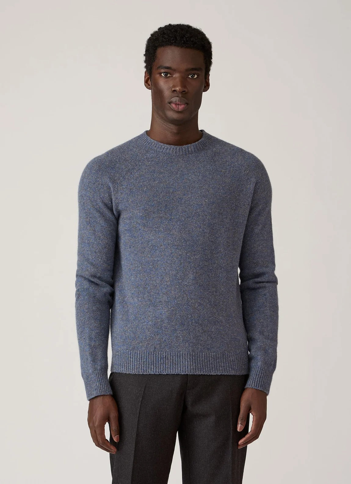 Lambswool Crew Neck Jumper - Denim Twist
