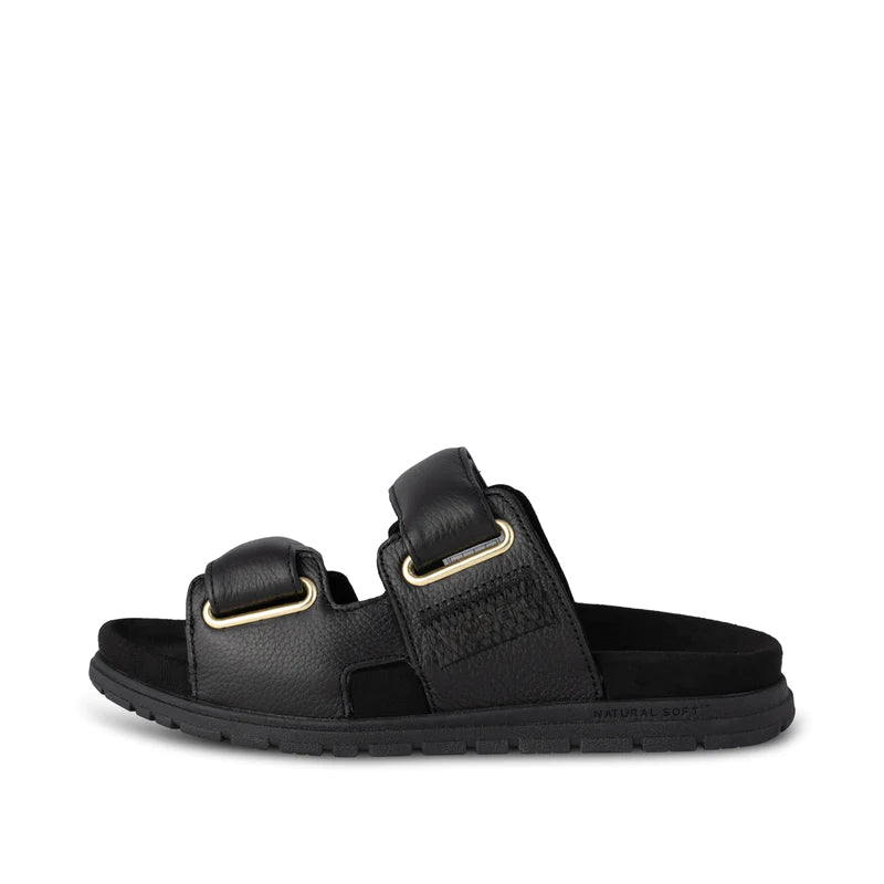 Lisa Black Leather Sandals