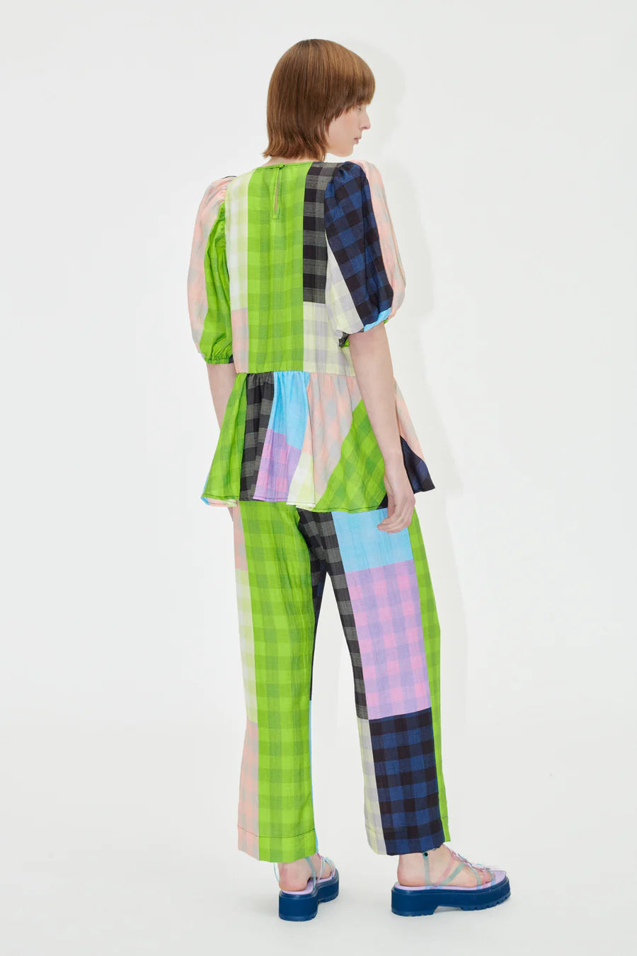 Liw Peplum Check Top