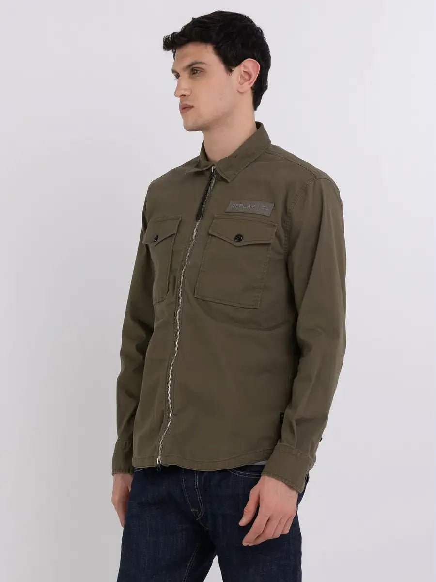 Cotton Overshirt With Zipper