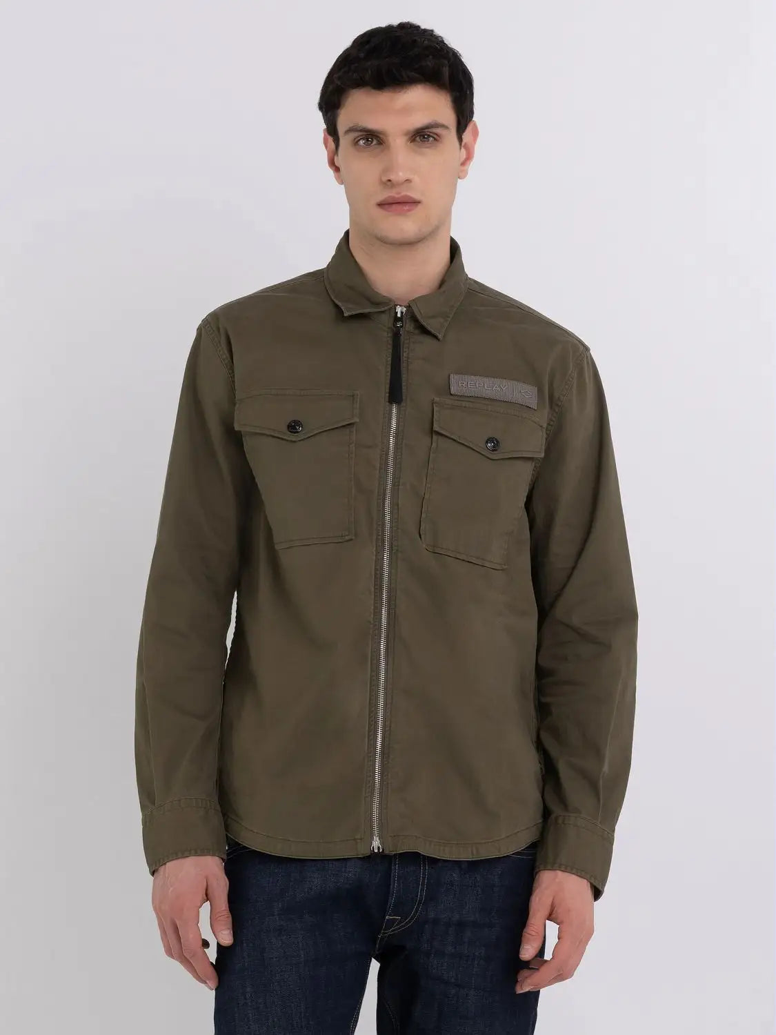 Cotton Overshirt With Zipper