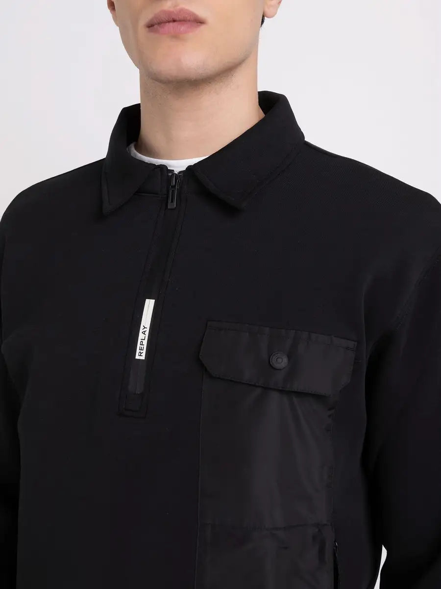 Soft Stretch Sweatshirt With Collar