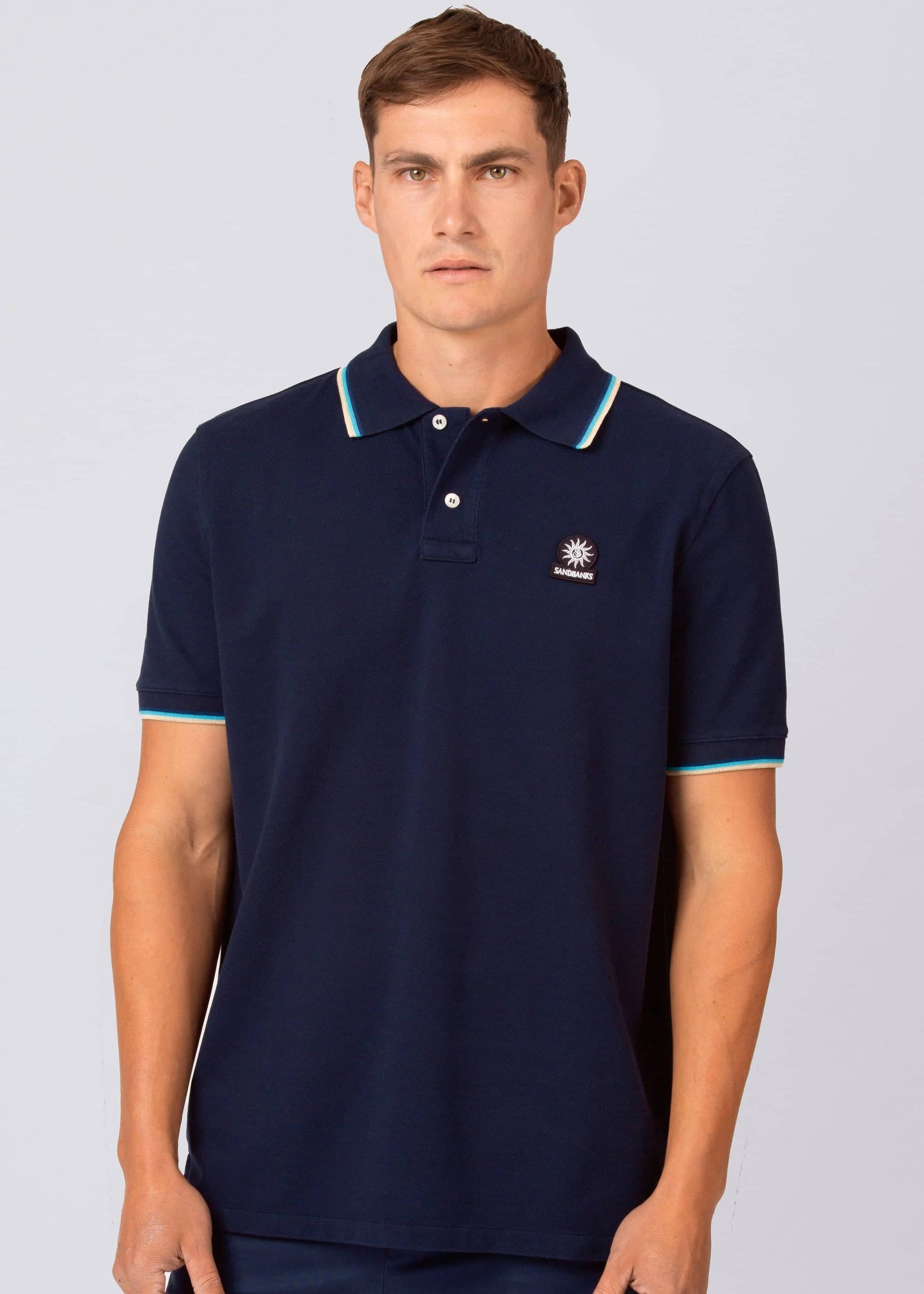 Badge Logo Tipped Polo Shirt