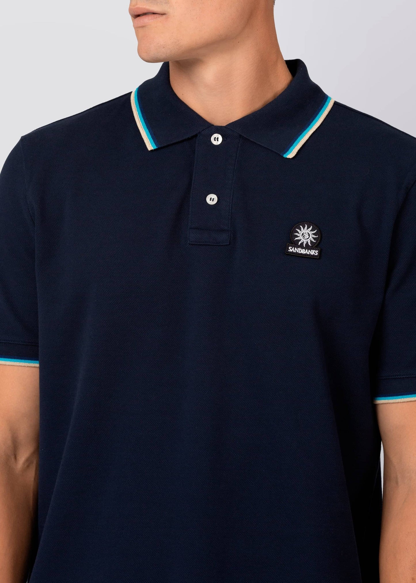 Badge Logo Tipped Polo Shirt