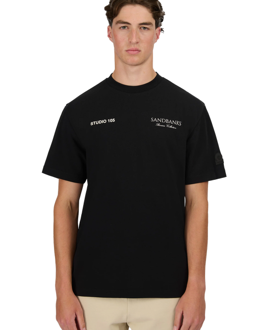 Sandbanks Riveria Collection T-Shirt - Black