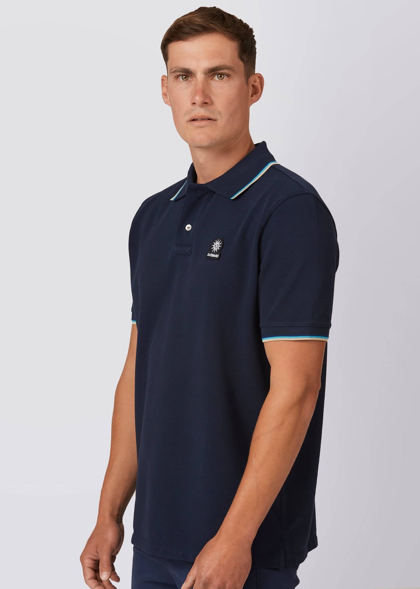 Badge Logo Tipped Polo Shirt