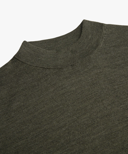 Mock Neck Pullover Dark Green