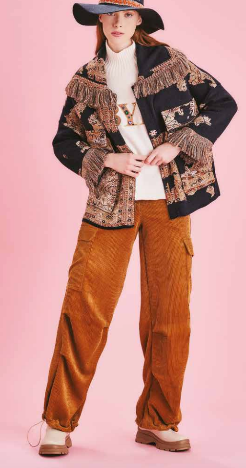 Caban Tasche Fringe Jacket