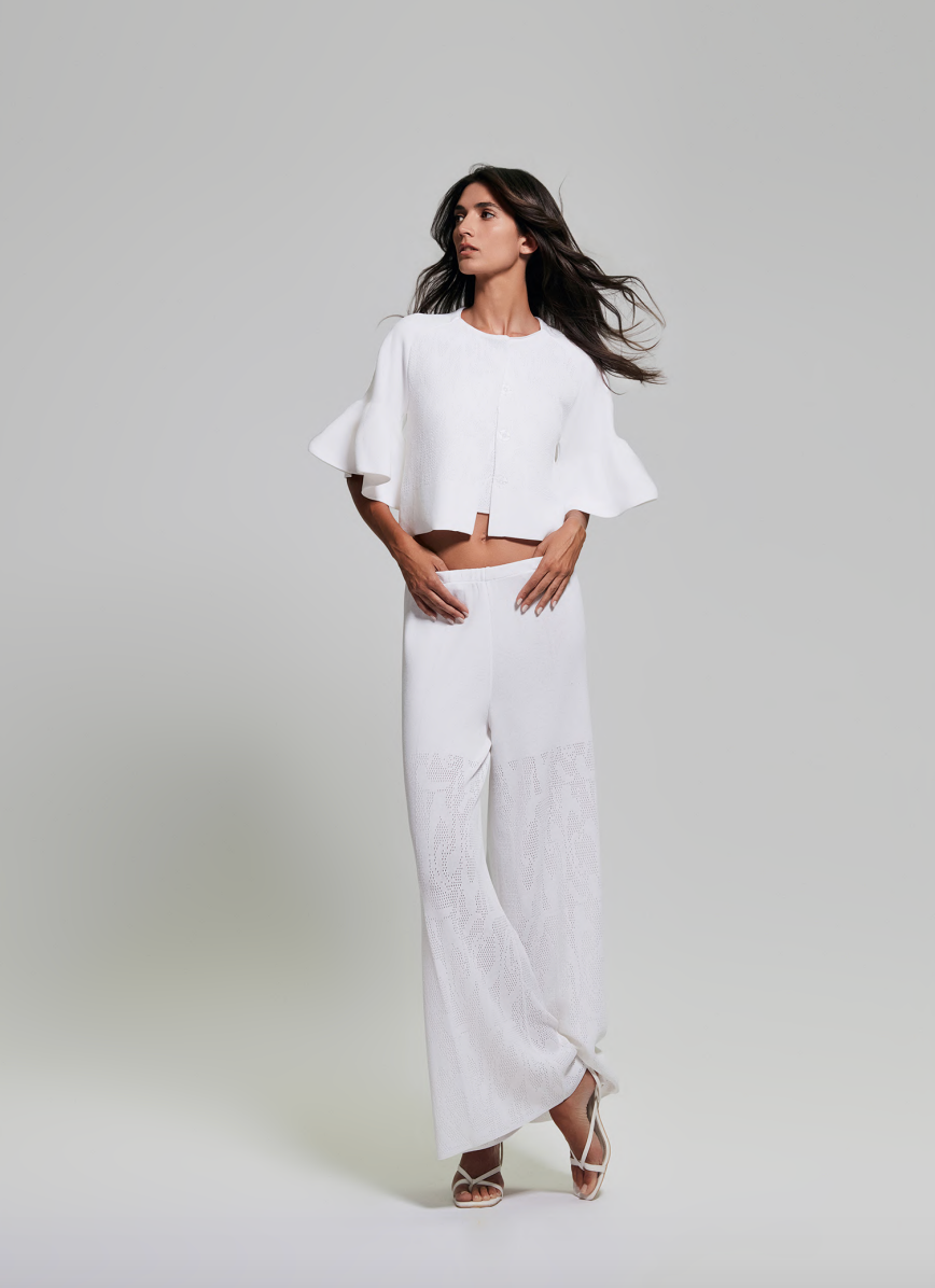 White Flare Sleeve Jacket