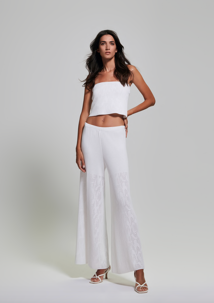 White Flare Trouser