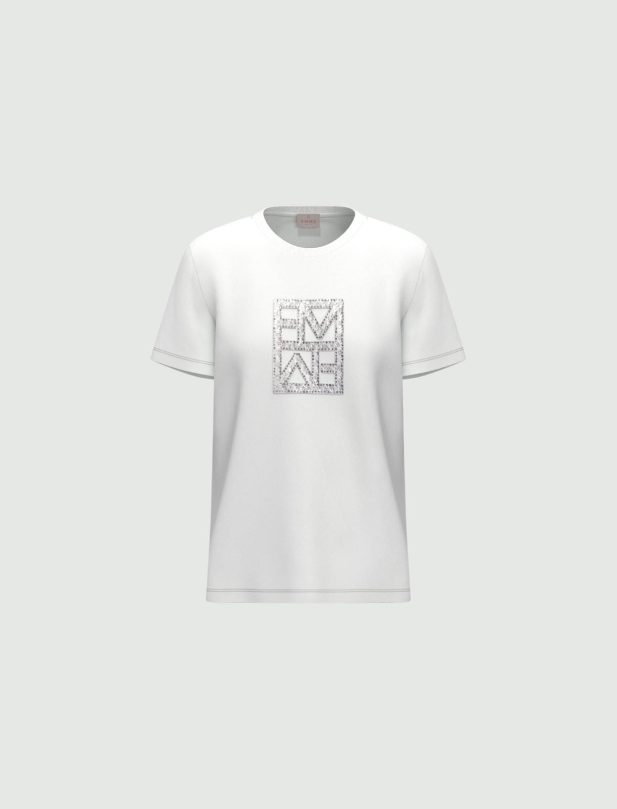 Logo and sequin-adorned T-shirt - White