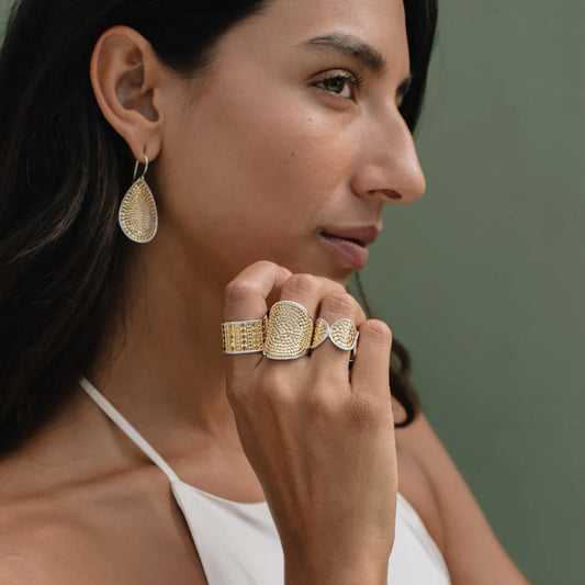 Large Multi Disc Ring Gold