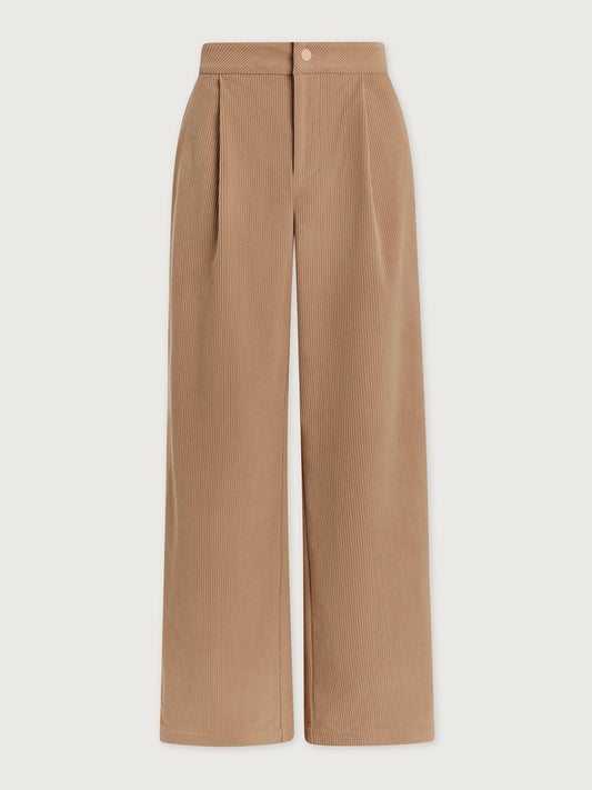 Floris Wide-Leg Corduroy Trouser 29.5" - Stucco
