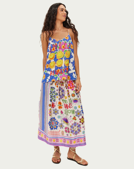 Vanessa Markers Printed Midi Skirt