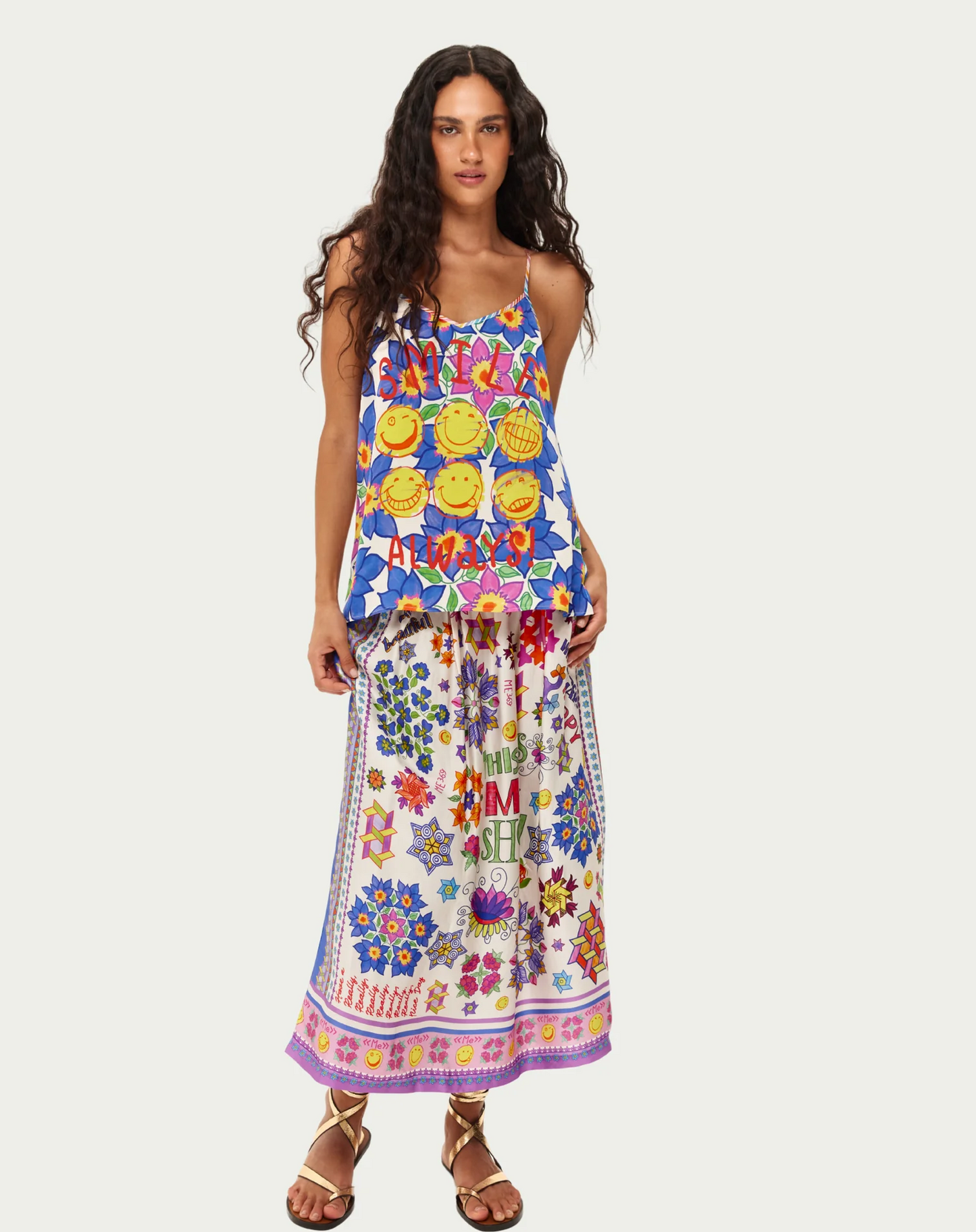 Vanessa Markers Printed Midi Skirt