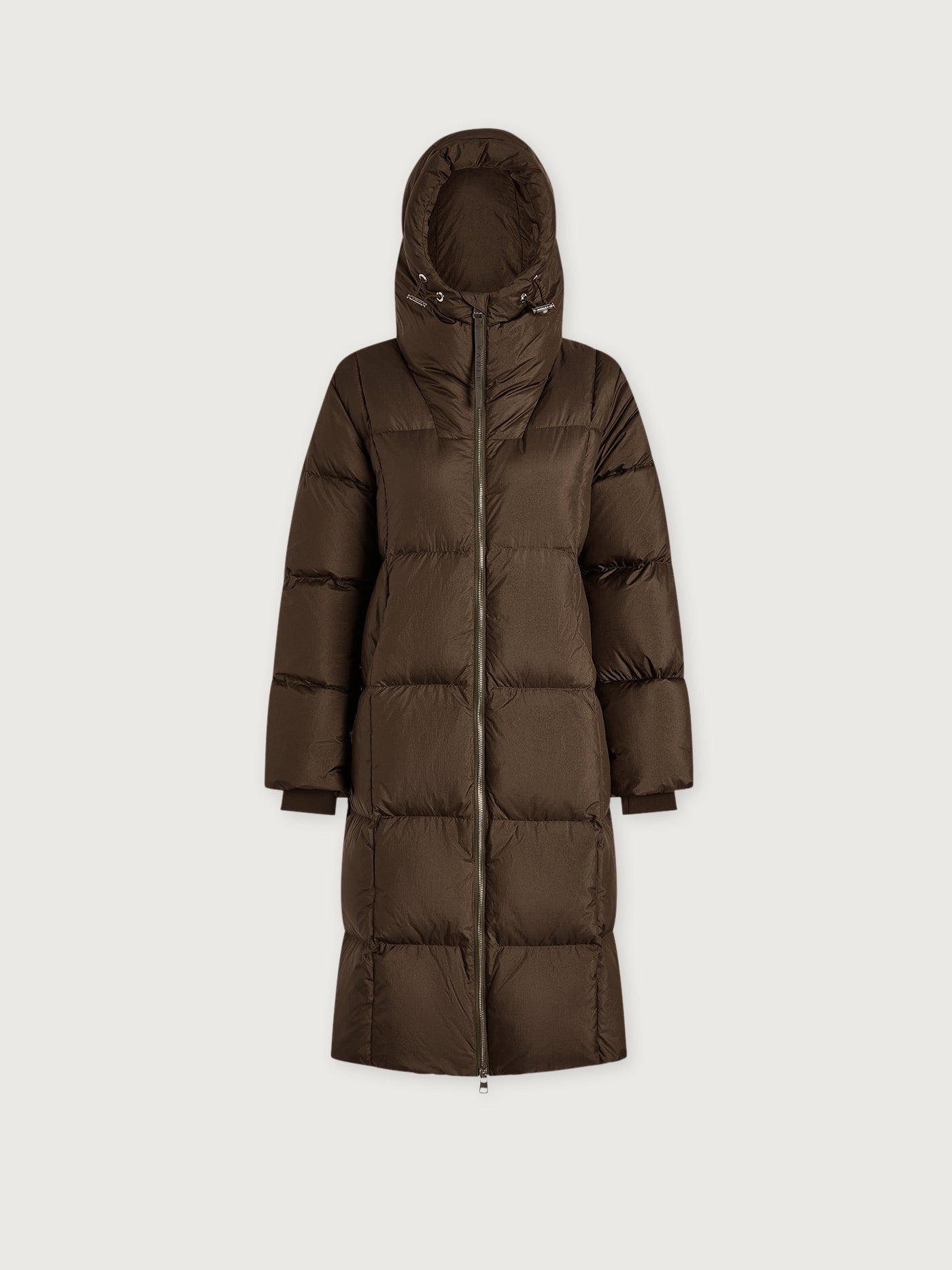 Katya Long Down Puffer - Dark Olive Metallic