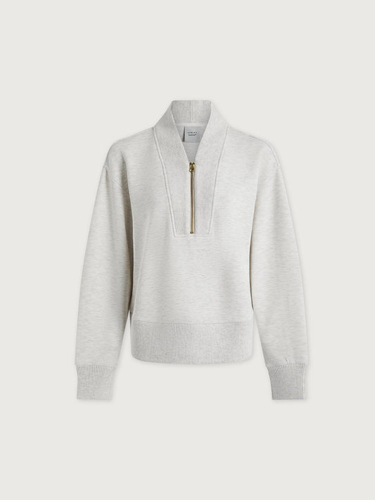 Sally Half-Zip Sweat – Ivory Marl