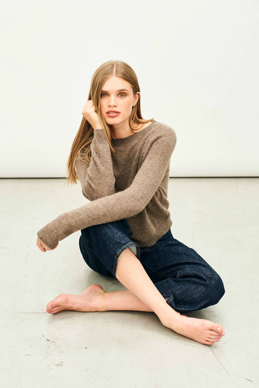 Crop Cashmere Crew