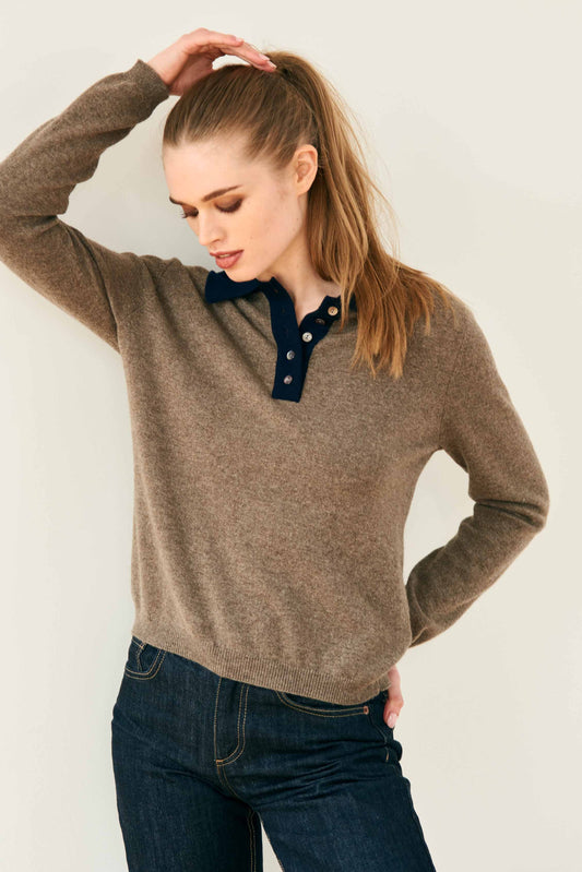 Cashmere Contrast Polo