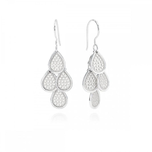 Beaded Chandelier Earrings Silver