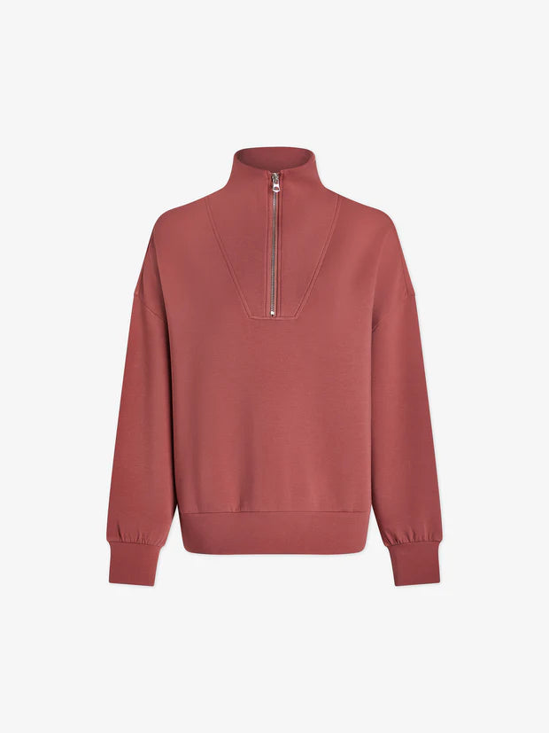 Hawley Half-Zip Sweat Withered Rose