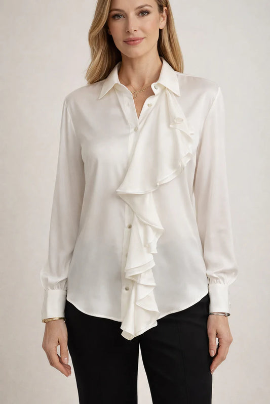 Bordeuax Blouse White-Silk95Five-Lewis Yates