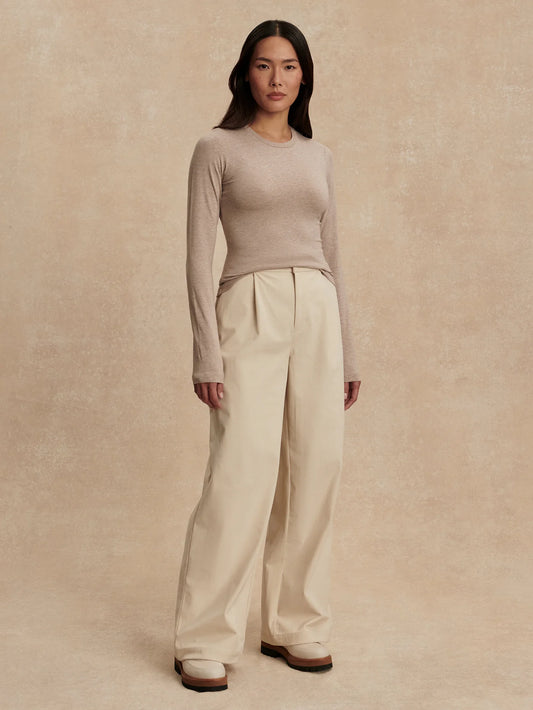 Edna Long Sleeve Tee - Taupe Marl