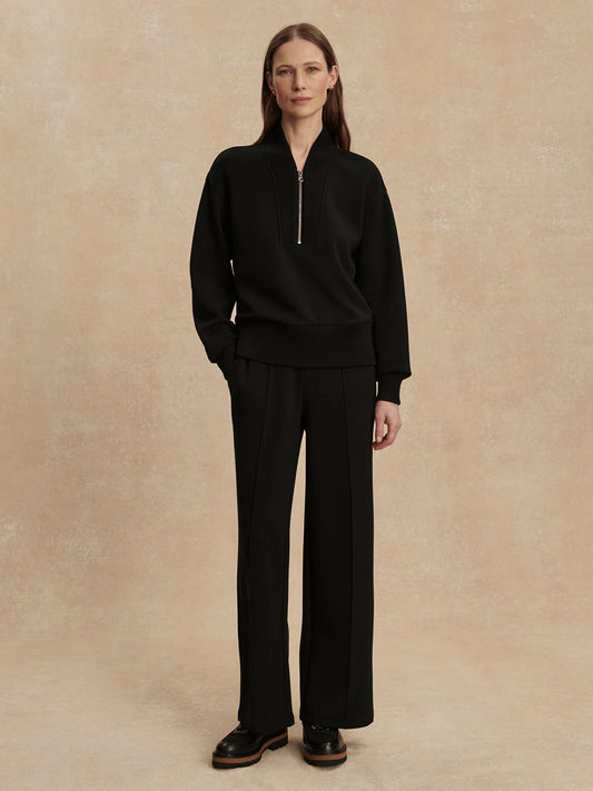 Sally Half-Zip Sweat – Black