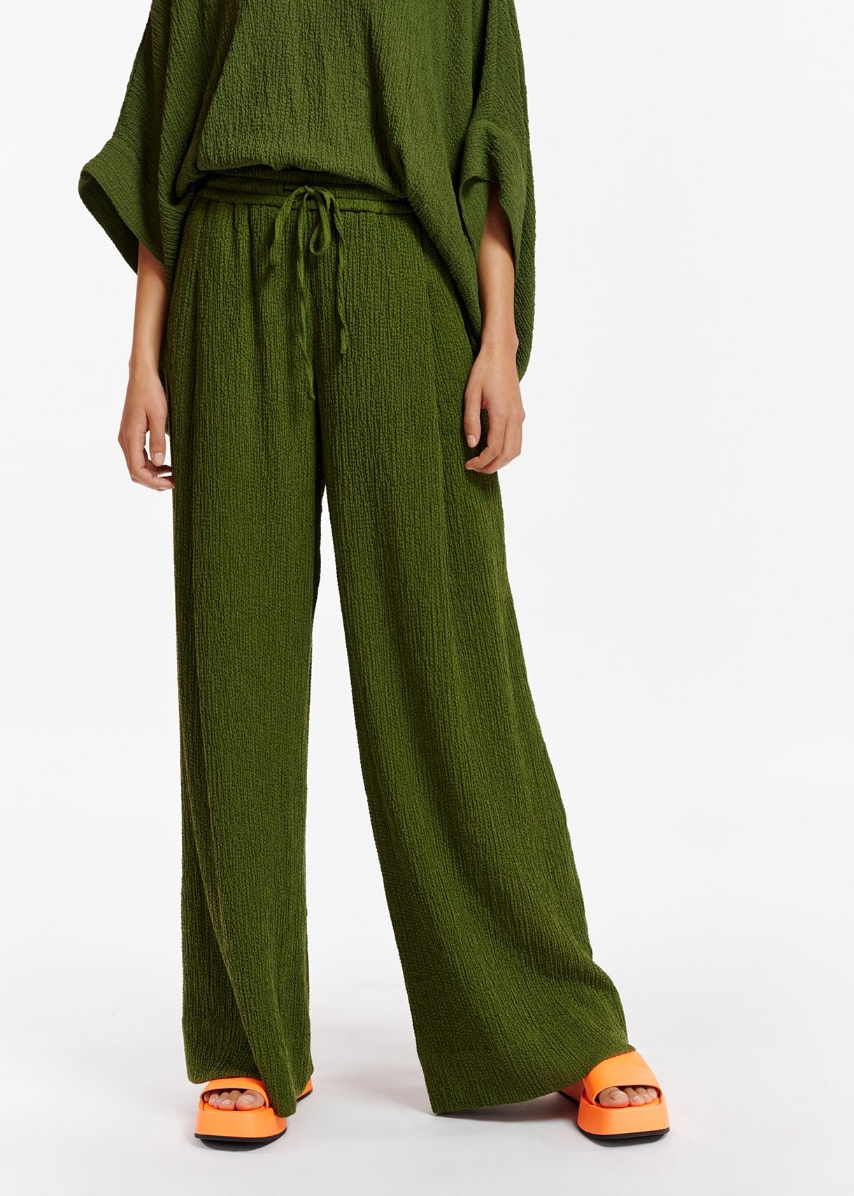 Khaki Wide-Leg Pant