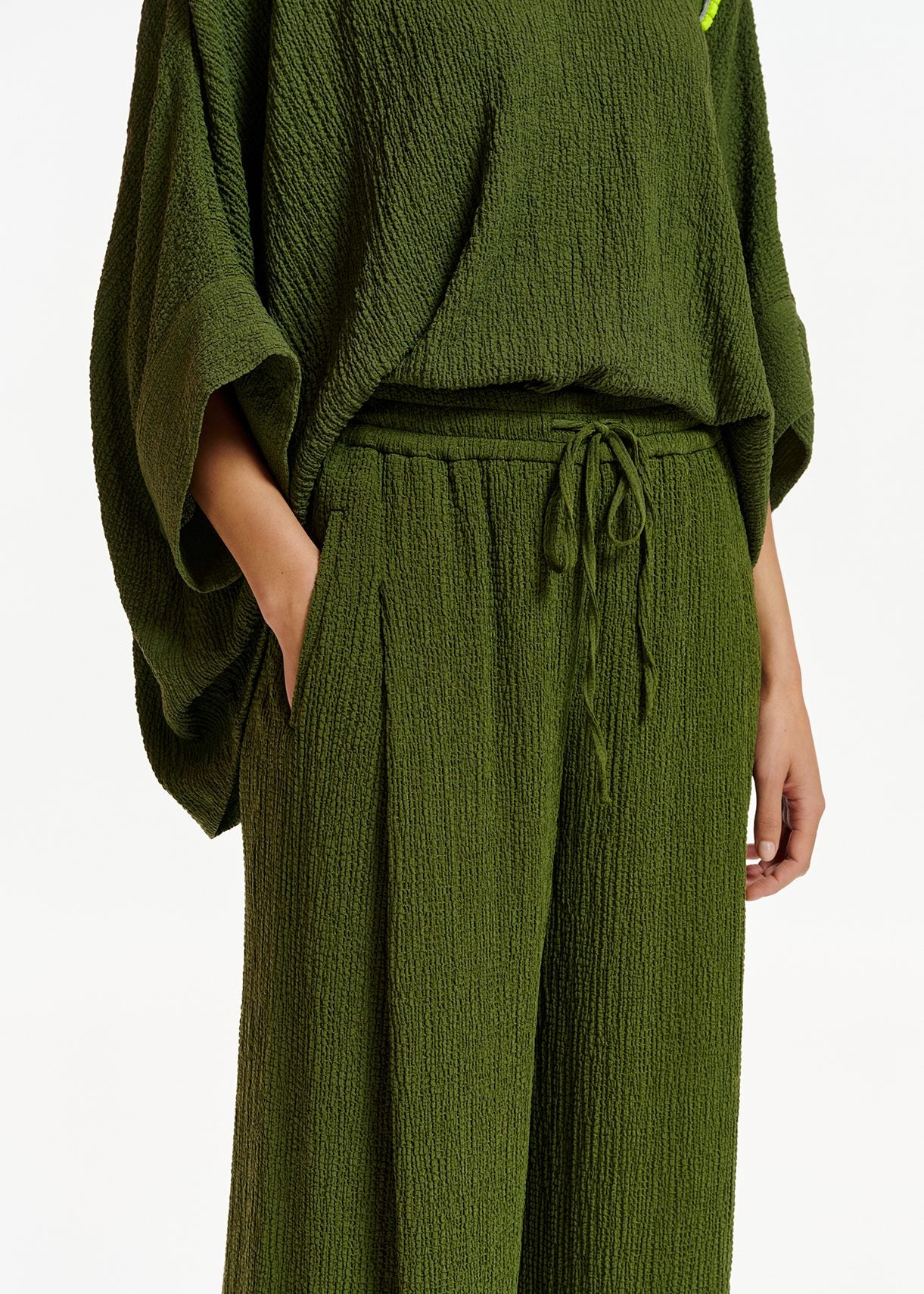 Khaki Wide-Leg Pant