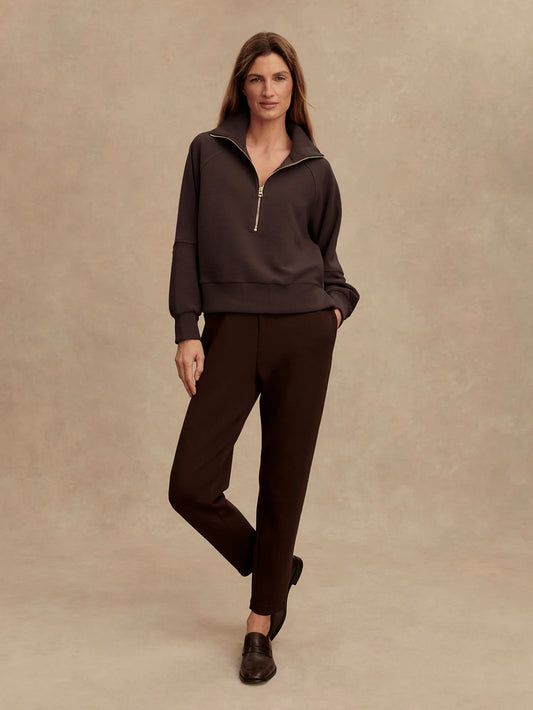 Mliano Half Zip Sweat - Coffee Bean
