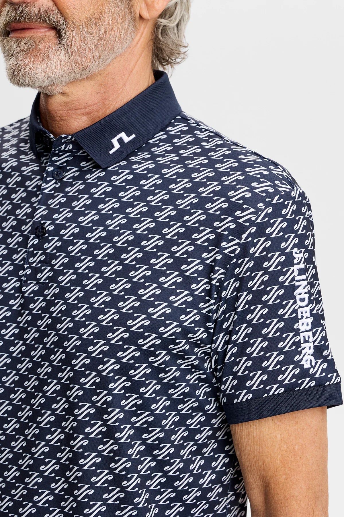 Tour Tech Print Polo Navy