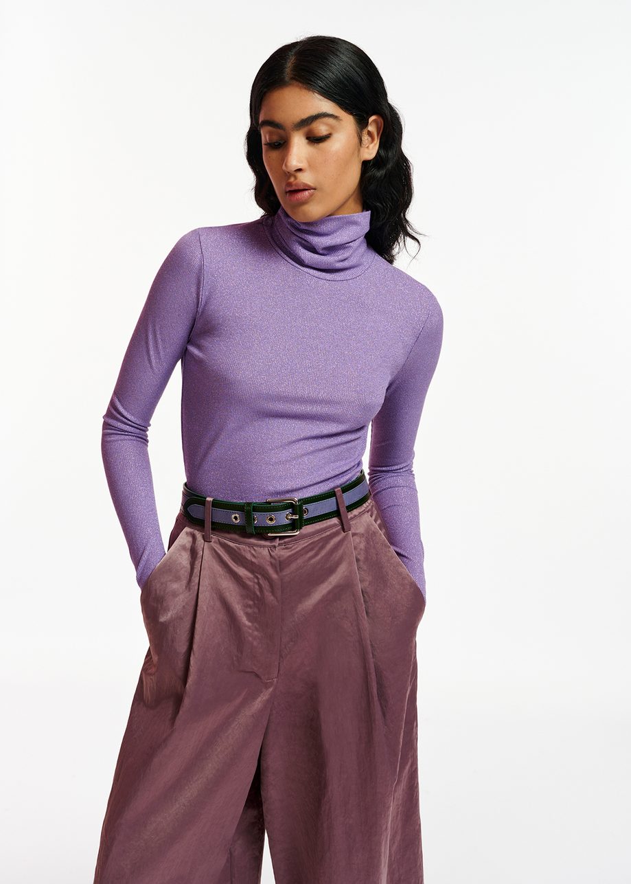 Edge Lurex Turtleneck Top
