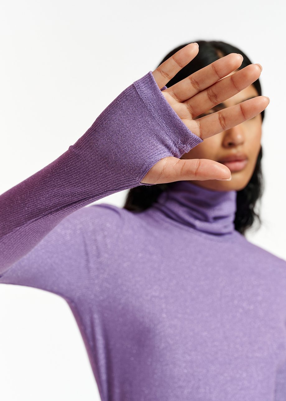 Edge Lurex Turtleneck Top