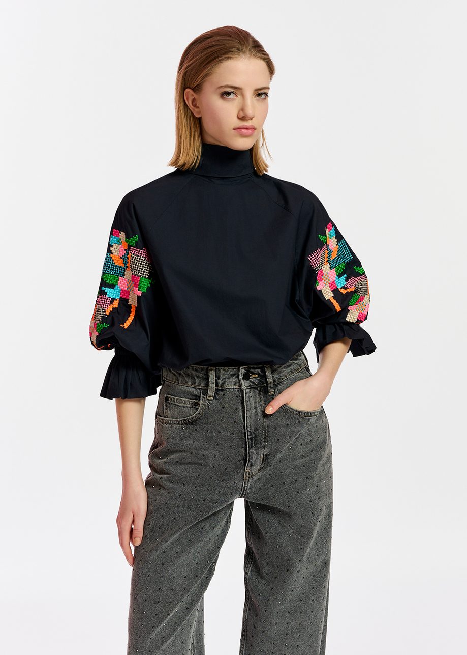 Eleanor Stand Up Collar Top