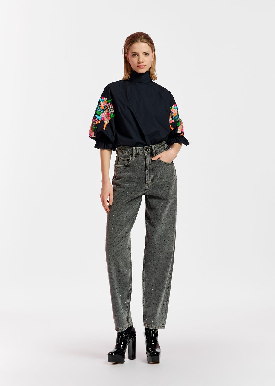 Eleanor Stand Up Collar Top