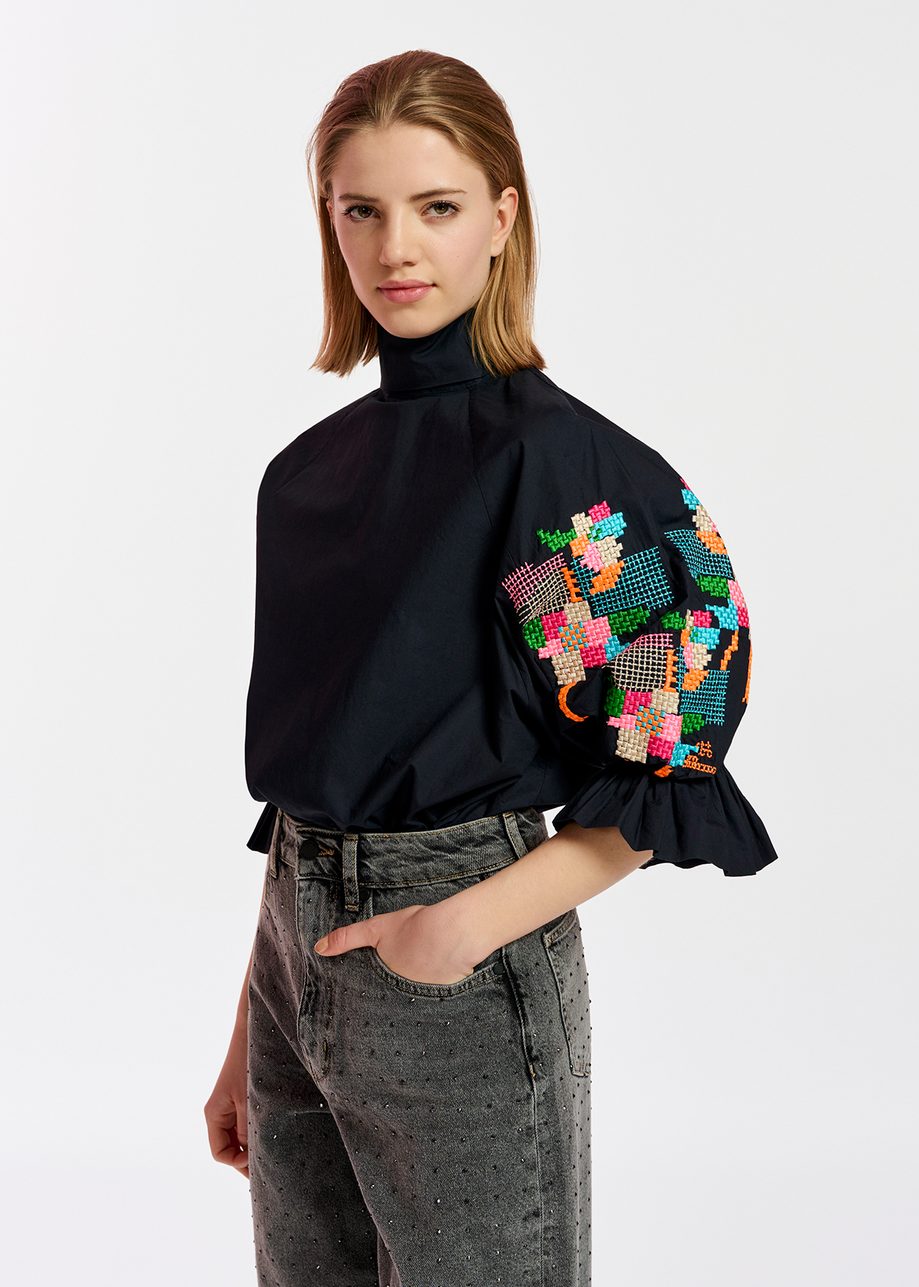 Eleanor Stand Up Collar Top