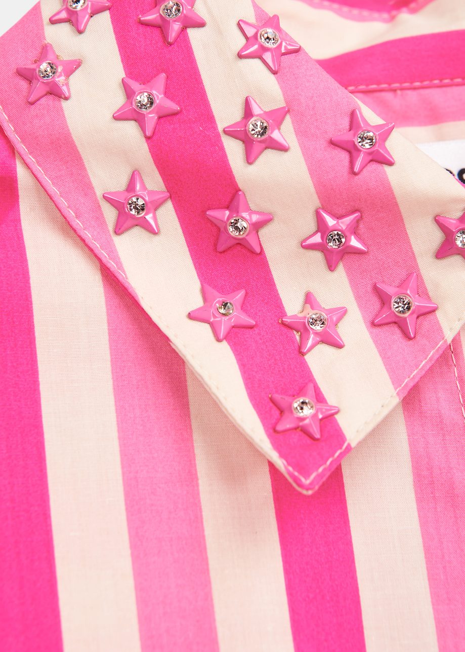 Fuschia Striped Cotton Shirt