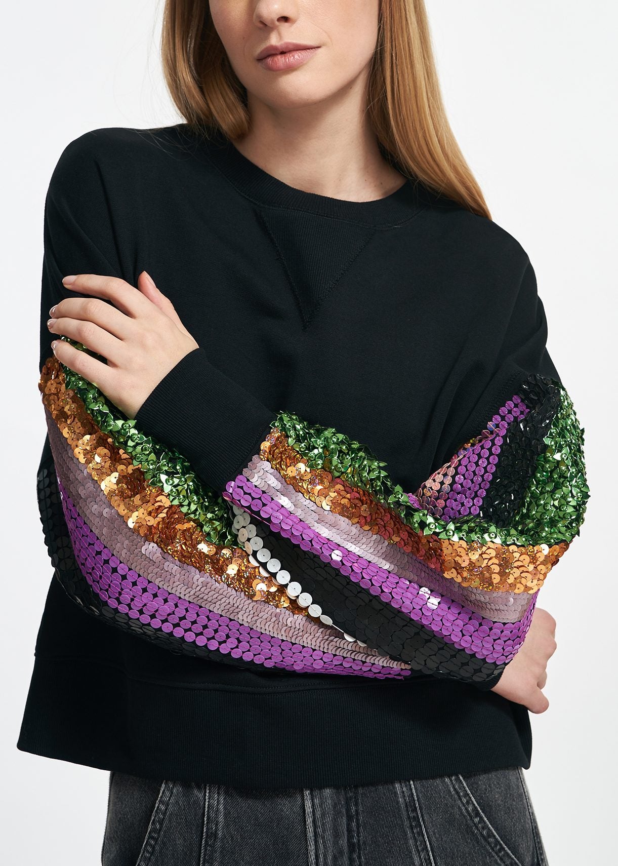 Equins Sequin Sleeve Sweatshirt
