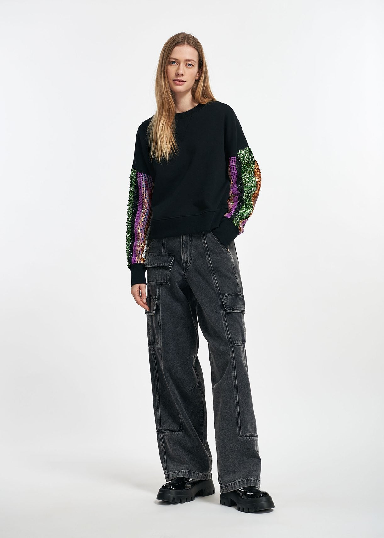 Equins Sequin Sleeve Sweatshirt