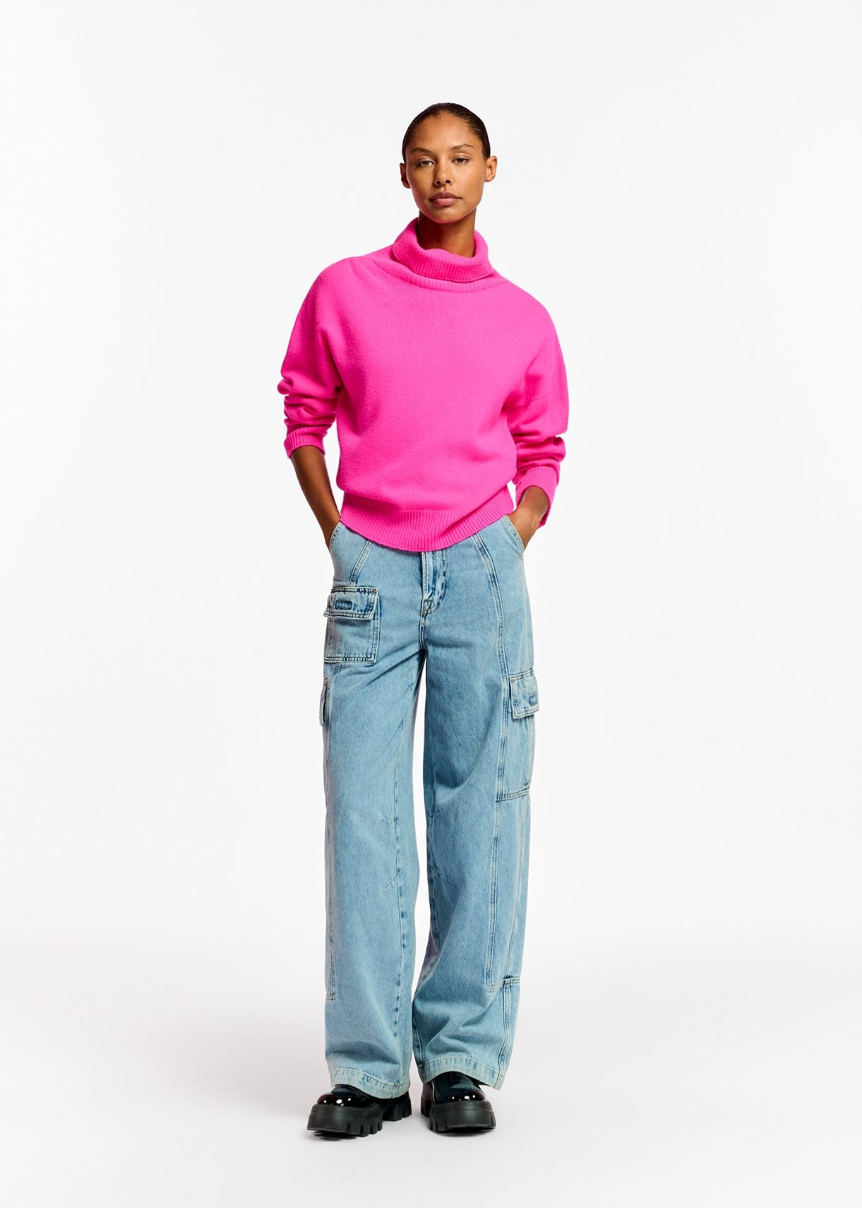 Extraus Neon Pink Turtleneck Sweater