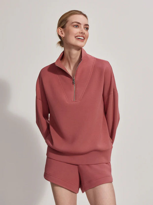 Hawley Half-Zip Sweat Withered Rose