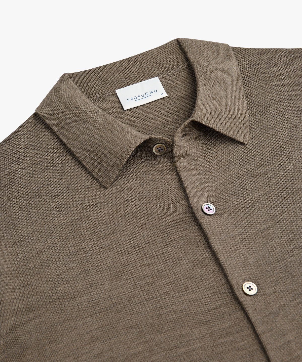 Full Button Long Sleeve Polo Brown-Profuomo-Lewis Yates