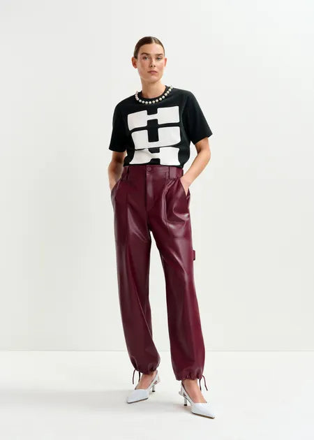 Itao Faux Leather Cargo Pants-Essentiel Antwerp-Lewis Yates